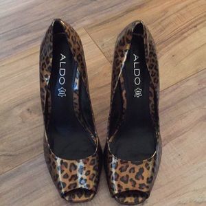 Aldo Heels Bronze Animal Print S38/US8